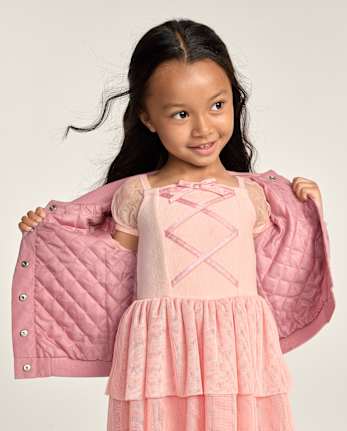 Girls Embellished Ballet Slipper Varsity Jacket - Le Petite Ballet