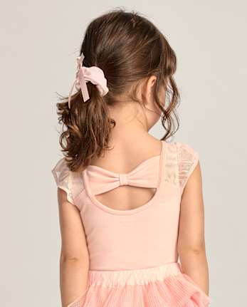 Girls Bow Flutter Leotard - Le Petite Ballet