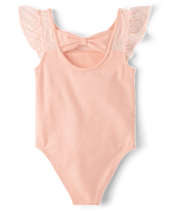 Girls Bow Flutter Leotard - Le Petite Ballet