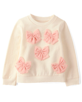 Girls Bow Fleece Sweatshirt - Le Petite Ballet