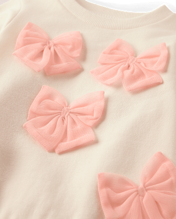 Girls Bow Fleece Sweatshirt - Le Petite Ballet
