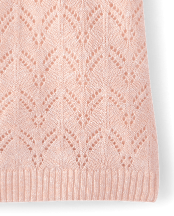 Girls Pointelle Scalloped Sweater - Le Petite Ballet