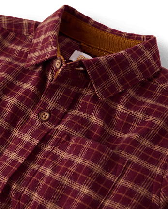 Boys Plaid Flannel Button Up Shirt - Countryside Manor