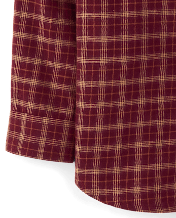 Boys Plaid Flannel Button Up Shirt - Countryside Manor