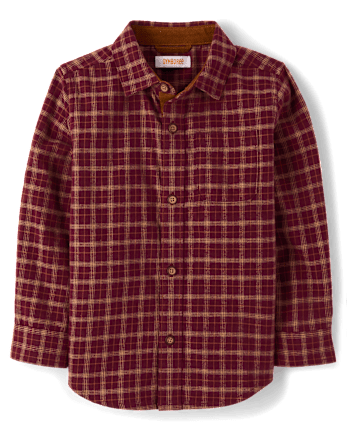 Boys Plaid Flannel Button Up Shirt - Countryside Manor