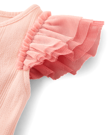 Girls Pointelle Flutter Top - Le Petite Ballet