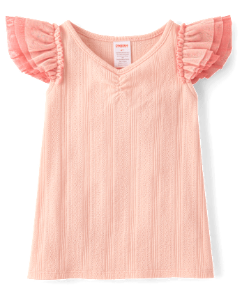 Girls Pointelle Flutter Top - Le Petite Ballet