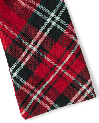 Girls Plaid Bow Hair Clip - Tartan Remix - CRIMSON