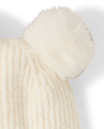 Girls Bow 2-Piece Cold Weather Set - Little Essentials - FAIR IVORY