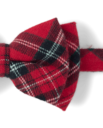 Boys Plaid Bow Tie - Tartan Remix - CRIMSON