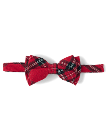 Boys Plaid Bow Tie - Tartan Remix - CRIMSON