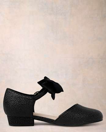 Girls Glitter Bow Block Heels - Marchesa Mini x Gymboree - BLACK