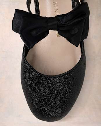 Girls Glitter Bow Block Heels - Marchesa Mini x Gymboree - BLACK
