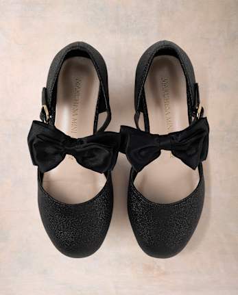 Girls Glitter Bow Block Heels - Marchesa Mini x Gymboree - BLACK