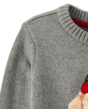 Boys Embroidered Dog Sweater - Aspen Lodge - H/T HOUND