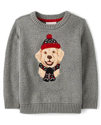 Boys Embroidered Dog Sweater - Aspen Lodge - H/T HOUND