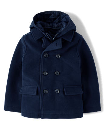 Boys Peacoat With Detachable Hooded Vest - Tartan Remix - TIDAL