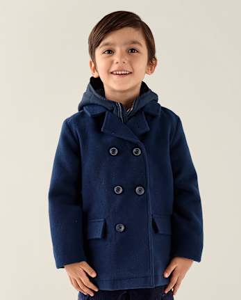 Boys Peacoat With Detachable Hooded Vest - Tartan Remix - TIDAL