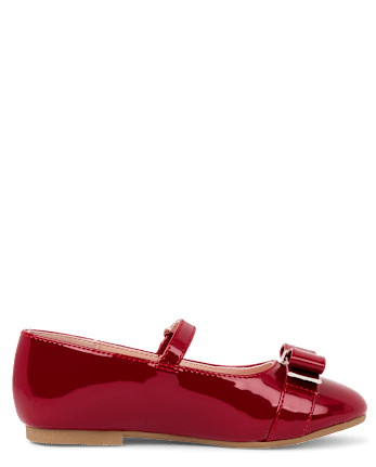Girls Bow Ballet Flats - Tartan Remix - RED