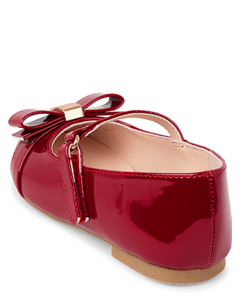 Girls Bow Ballet Flats - Tartan Remix - RED