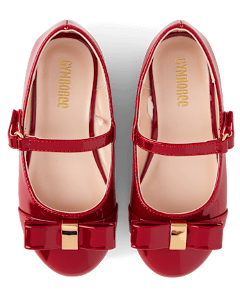 Girls Bow Ballet Flats - Tartan Remix - RED