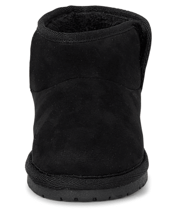 Girls Glitter Bow Chalet Boots - Little Essentials - BLACK