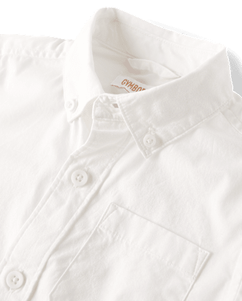 Boys Long Sleeve Woven Button Front Shirt - SIMPLYWHT