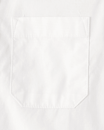 Boys Long Sleeve Woven Button Front Shirt - SIMPLYWHT