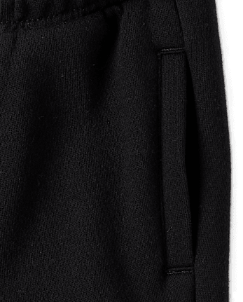 Boys Fleece Cargo Jogger Pants - Aspen Lodge - BLACK
