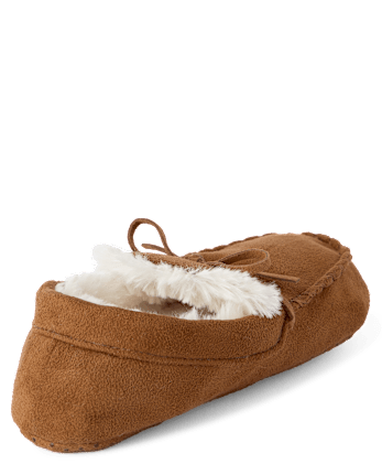 Boys Moccasin Slippers - BROWN