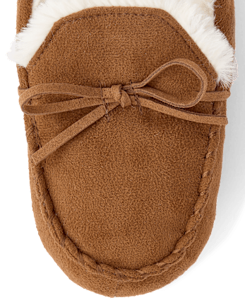 Boys Moccasin Slippers - BROWN