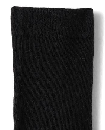 Girls Heart Cable Knit Tights - Little Essentials - BLACK