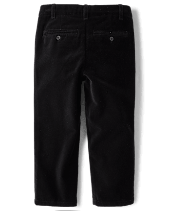 Boys Velvet Dress Pants - Tartan Remix - BLACK