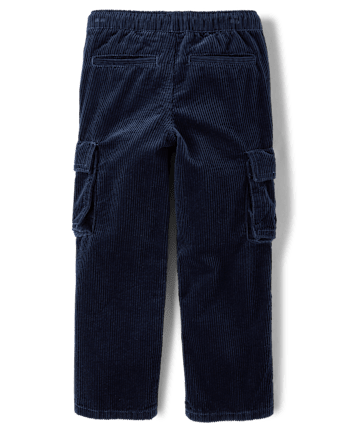 Boys Bubble Corduroy Pull On Cargo Pants - Tartan Remix - TIDAL