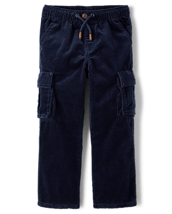 Boys Bubble Corduroy Pull On Cargo Pants - Tartan Remix - TIDAL