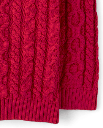 Pull en maille torsadée pour garçon - Tartan Remix - CRIMSON