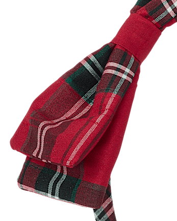 Girls Plaid Bow Headband - Tartan Remix - CRIMSON