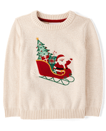 Boys Embroidered Sleigh Sweater - Tartan Remix - H/T VANILLA