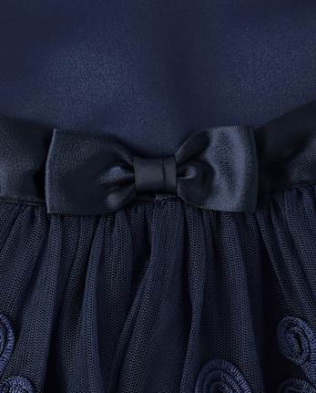 Girls Embroidered Tulle Fit And Flare Dress - Marchesa Mini x Gymboree - NAVY SLATE