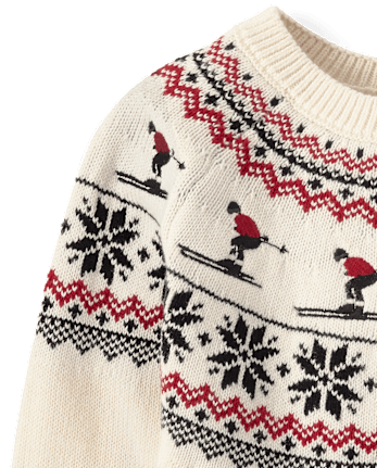 Girls Cable Knit Raglan Sweater - Aspen Lodge - FAIR IVORY