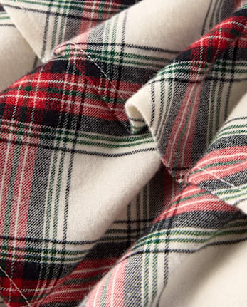 Girls Plaid Flannel Tiered Dress - Tartan Remix - FAIR IVORY