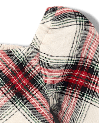 Baby Girls Plaid Flannel Ruffle Dress - Tartan Remix - FAIR IVORY