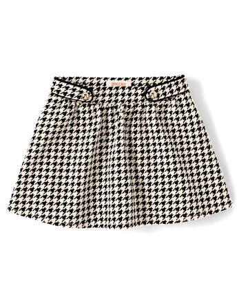 Girls Houndstooth Ponte Skort - Aspen Lodge - BLACK