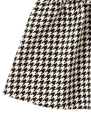 Girls Houndstooth Ponte Skort - Aspen Lodge - BLACK