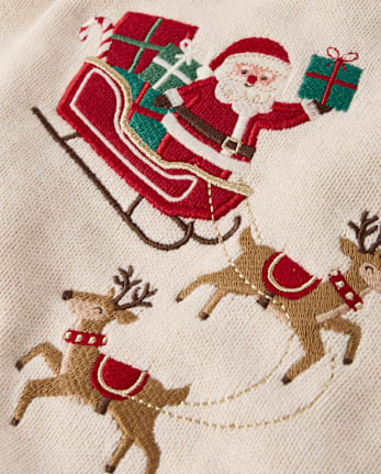 Girls Embroidered Holiday Scene Peplum Sweater Dress - Tartan Remix - H/T VANILLA