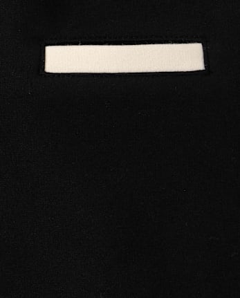 Girls Contrast Striped Ponte Jumper - Aspen Lodge - BLACK