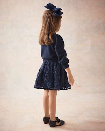 Girls Embroidered Corded Tutu Skirt - Marchesa Mini x Gymboree - NAVY SLATE