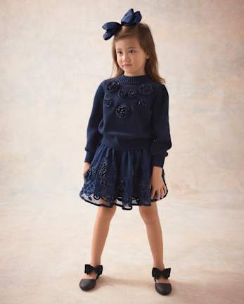 Girls Embroidered Corded Tutu Skirt - Marchesa Mini x Gymboree - NAVY SLATE
