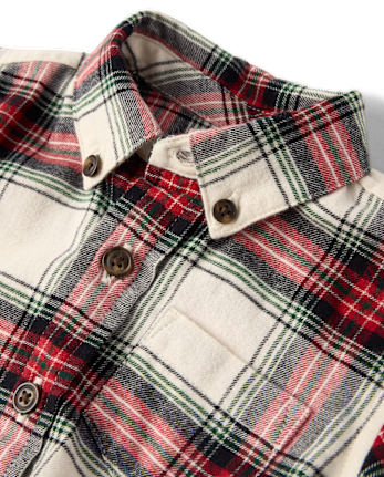 Baby Boys Plaid 2-Piece Outfit Set - Tartan Remix - FAIR IVORY