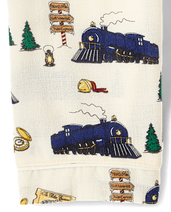Kids Train Flannel Button Front Pajamas - The Polar Express™ x Gymboree - FAIR IVORY